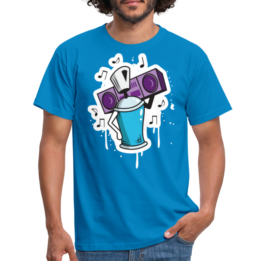 Tshirt Graffiti Ghetto Blaster - Royalblau