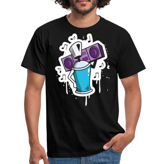 Tshirt Graffiti Ghetto Blaster - Schwarz