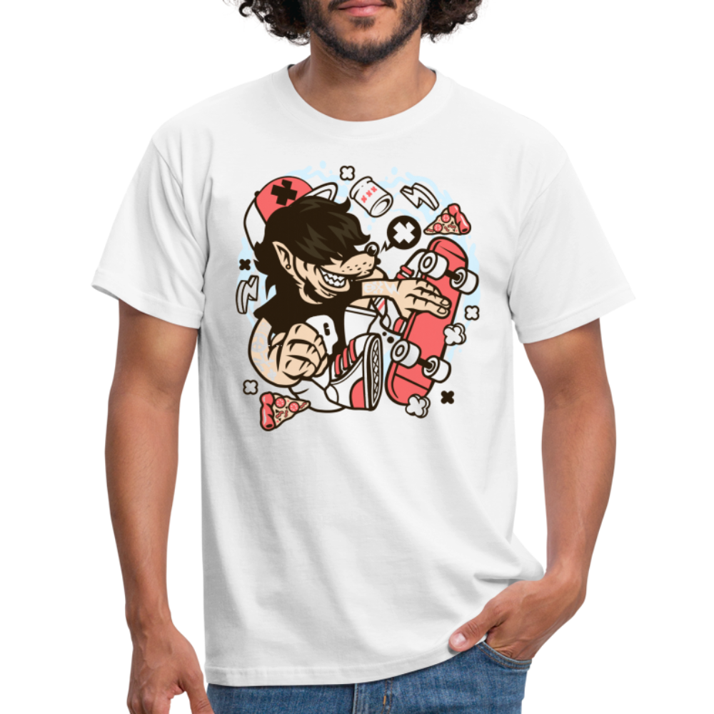 SSW1380 Tshirt Wolf_Skater - weiß