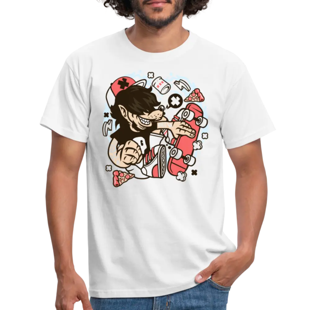 SSW1380 Tshirt Wolf_Skater - weiß
