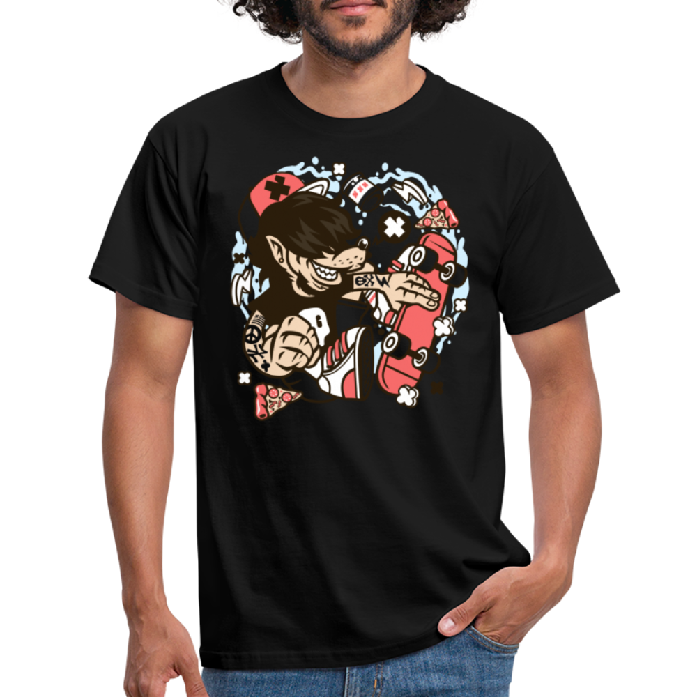 SSW1380 Tshirt Wolf_Skater - Schwarz