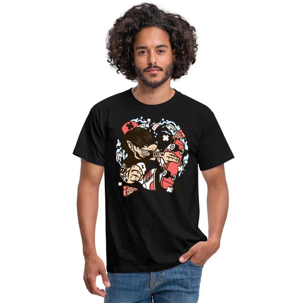 SSW1380 Tshirt Wolf_Skater - Schwarz