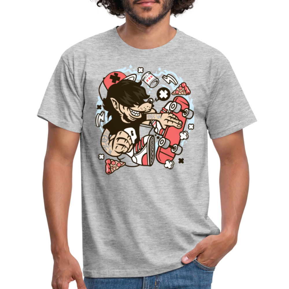 SSW1380 Tshirt Wolf_Skater - Grau meliert