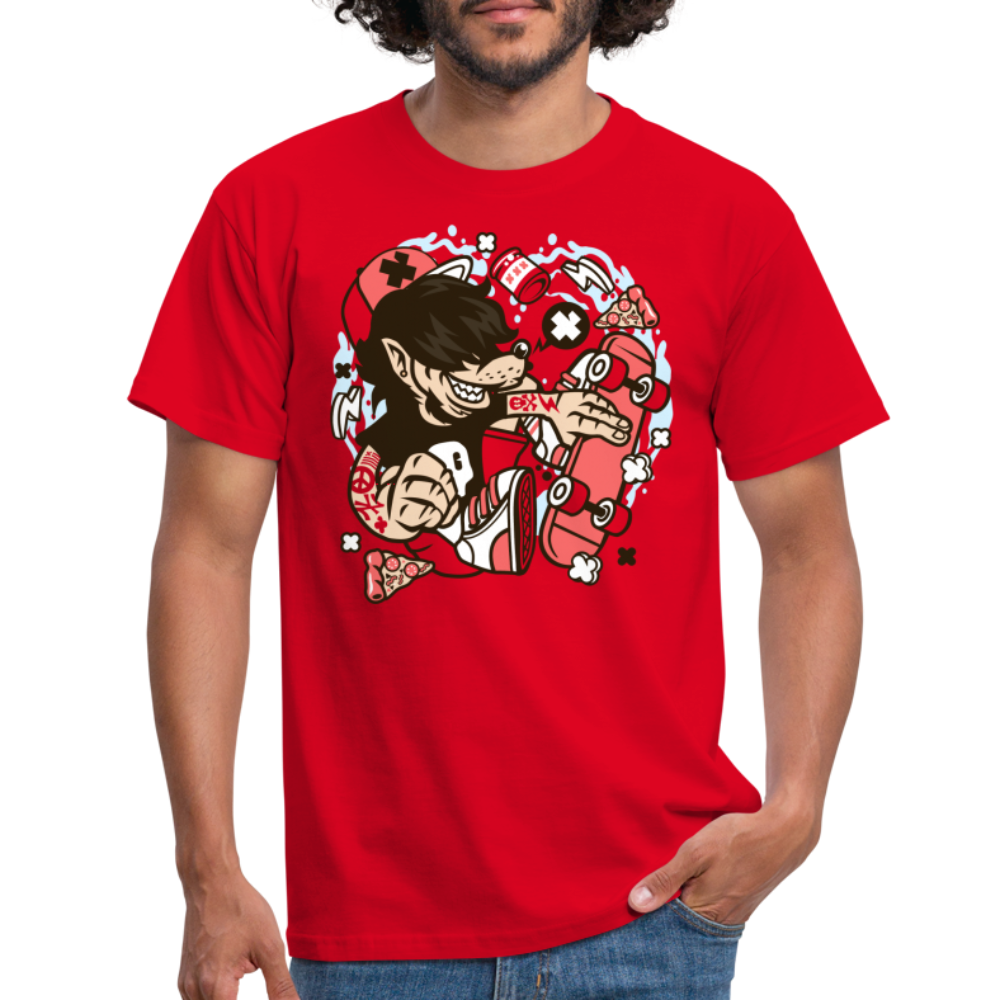 SSW1380 Tshirt Wolf_Skater - Rot