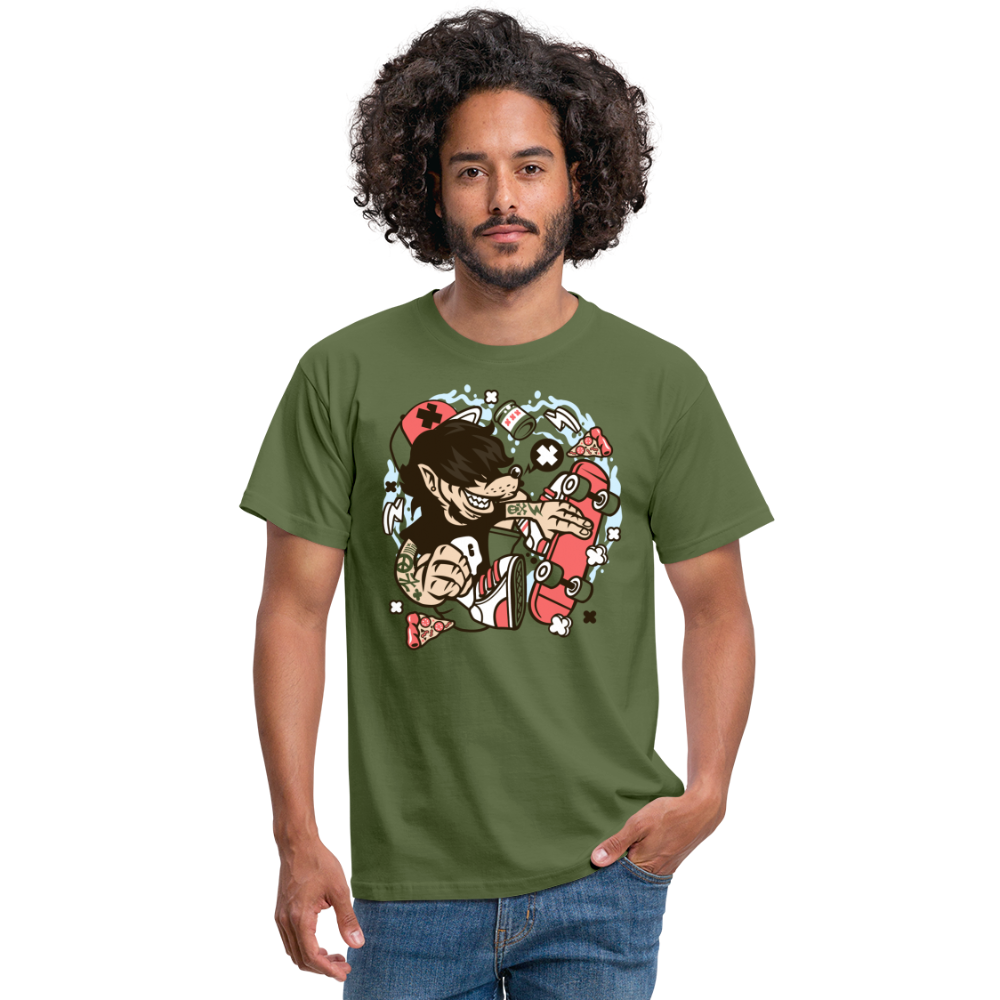SSW1380 Tshirt Wolf_Skater - Militärgrün