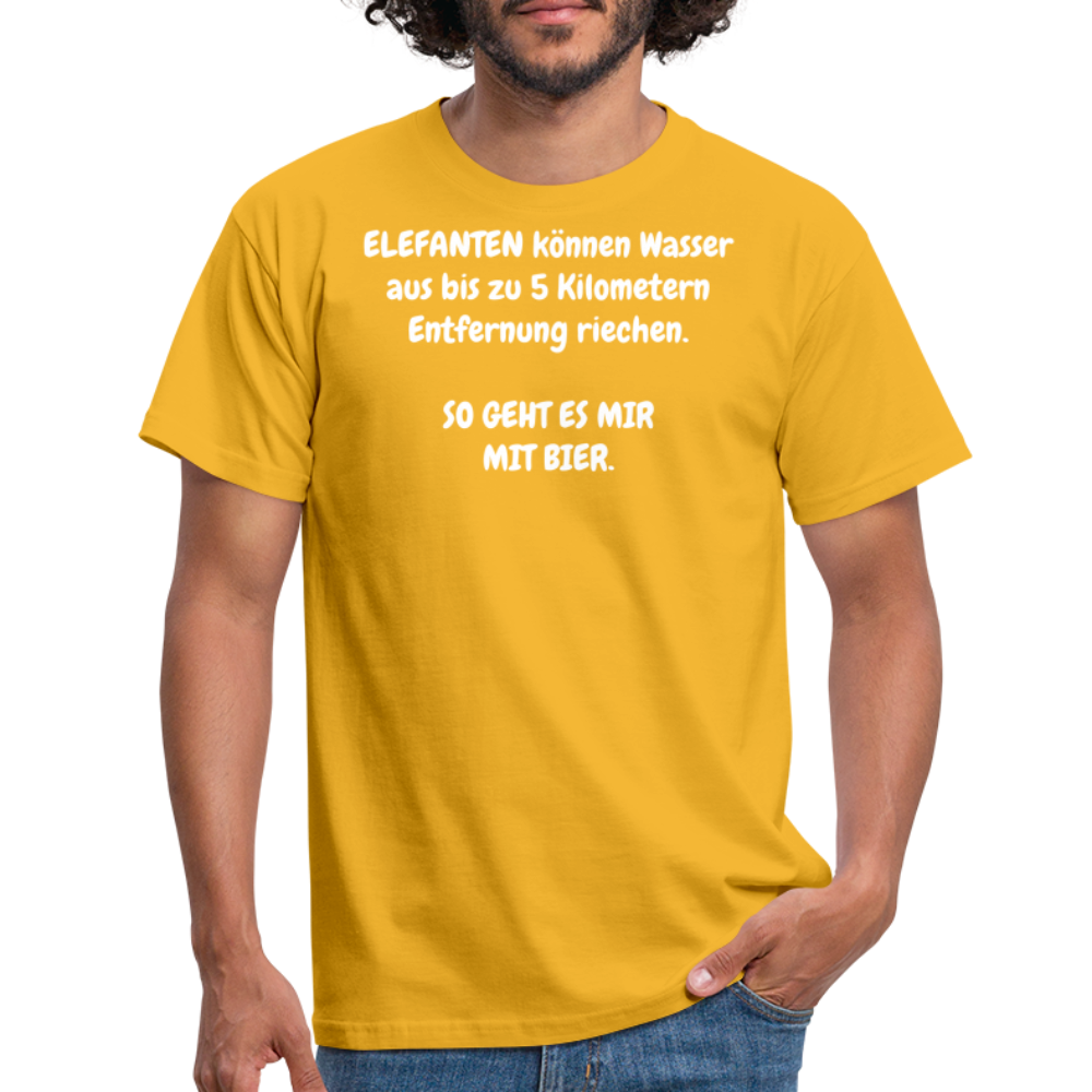SSW356 Tshirt ELEFANTEN können Wasser aus bis zu 5 Kilometern Entfernung riechen. SO GEHT ES MIR MIT BIER. - Gelb