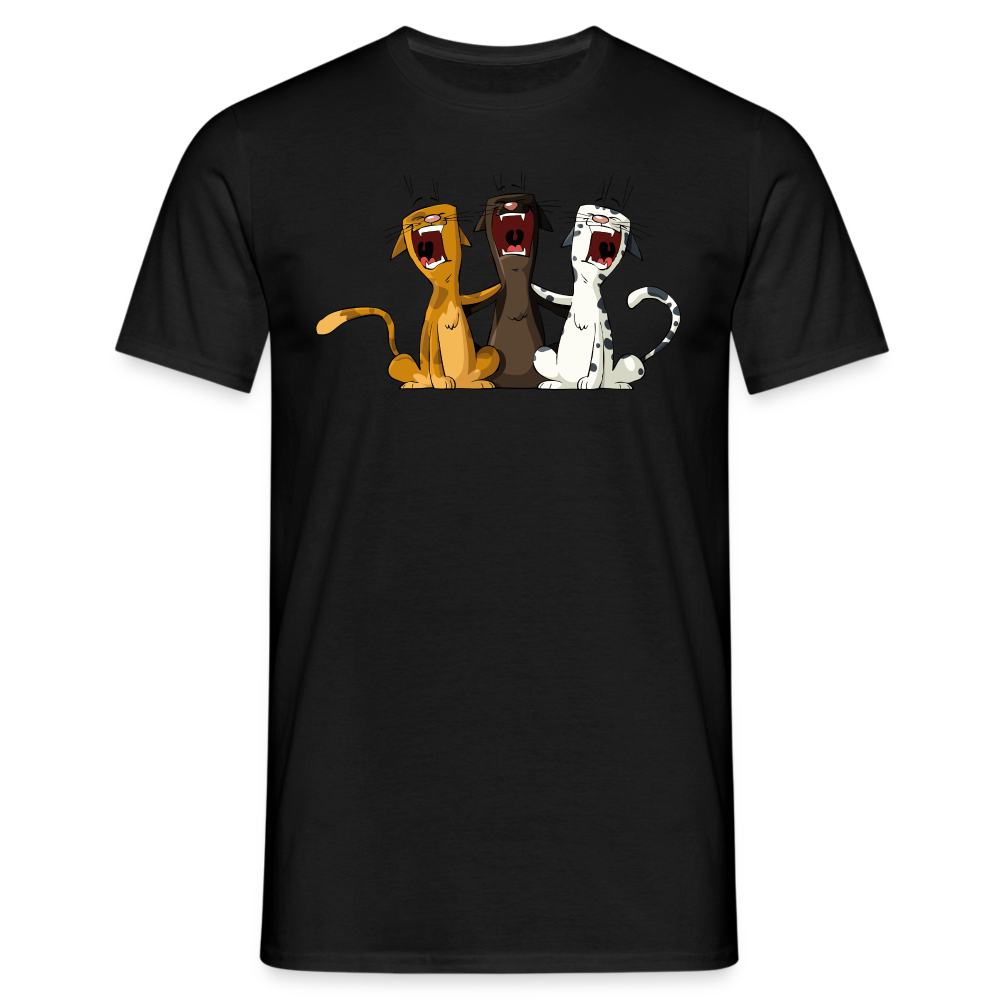 SSW1384 Tshirt Singen katzen - Schwarz