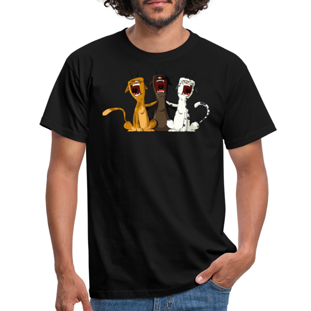 SSW1384 Tshirt Singen katzen - Schwarz