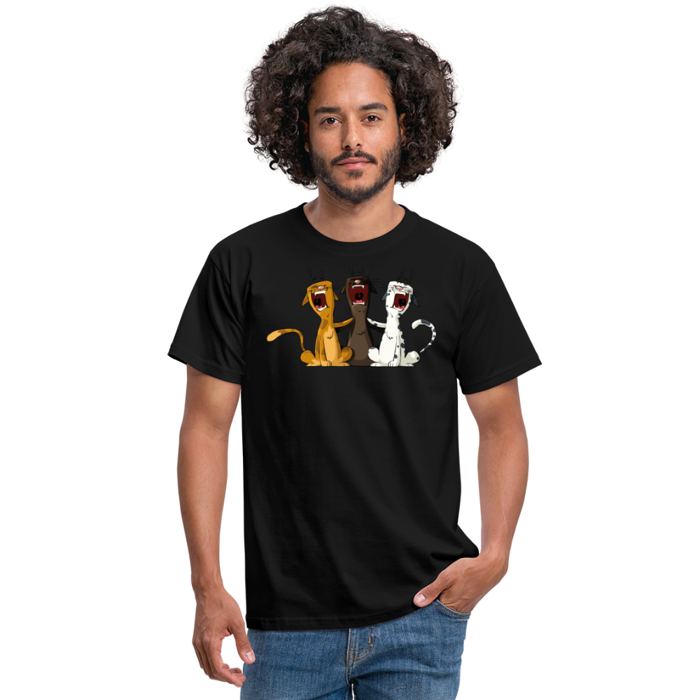 SSW1384 Tshirt Singen katzen - Schwarz