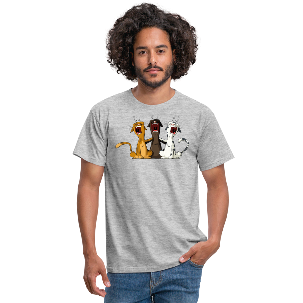 SSW1384 Tshirt Singen katzen - Grau meliert