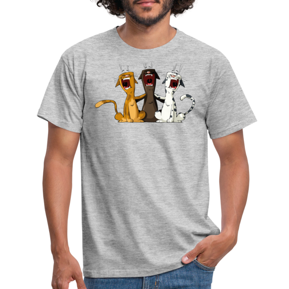 SSW1384 Tshirt Singen katzen - Grau meliert