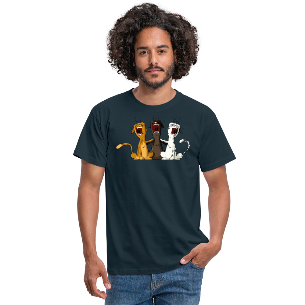 SSW1384 Tshirt Singen katzen - Navy
