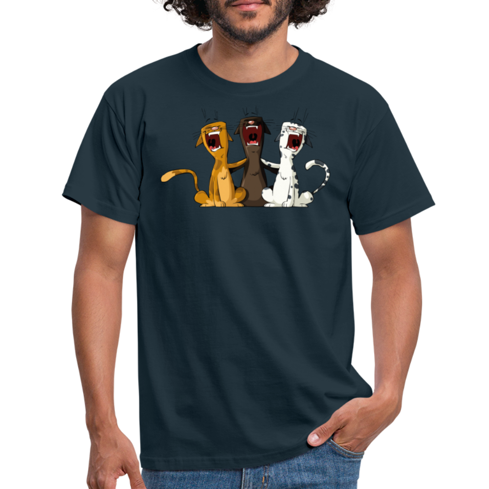 SSW1384 Tshirt Singen katzen - Navy