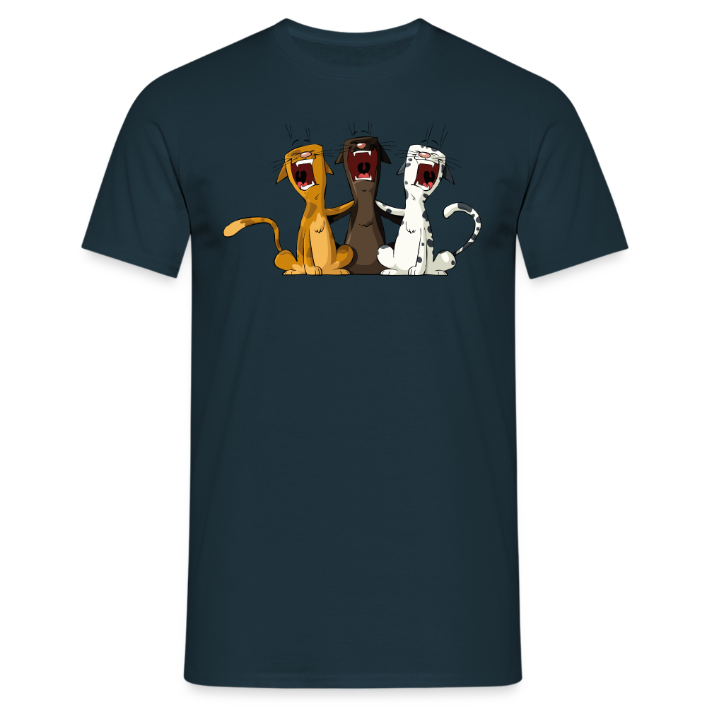 SSW1384 Tshirt Singen katzen - Navy
