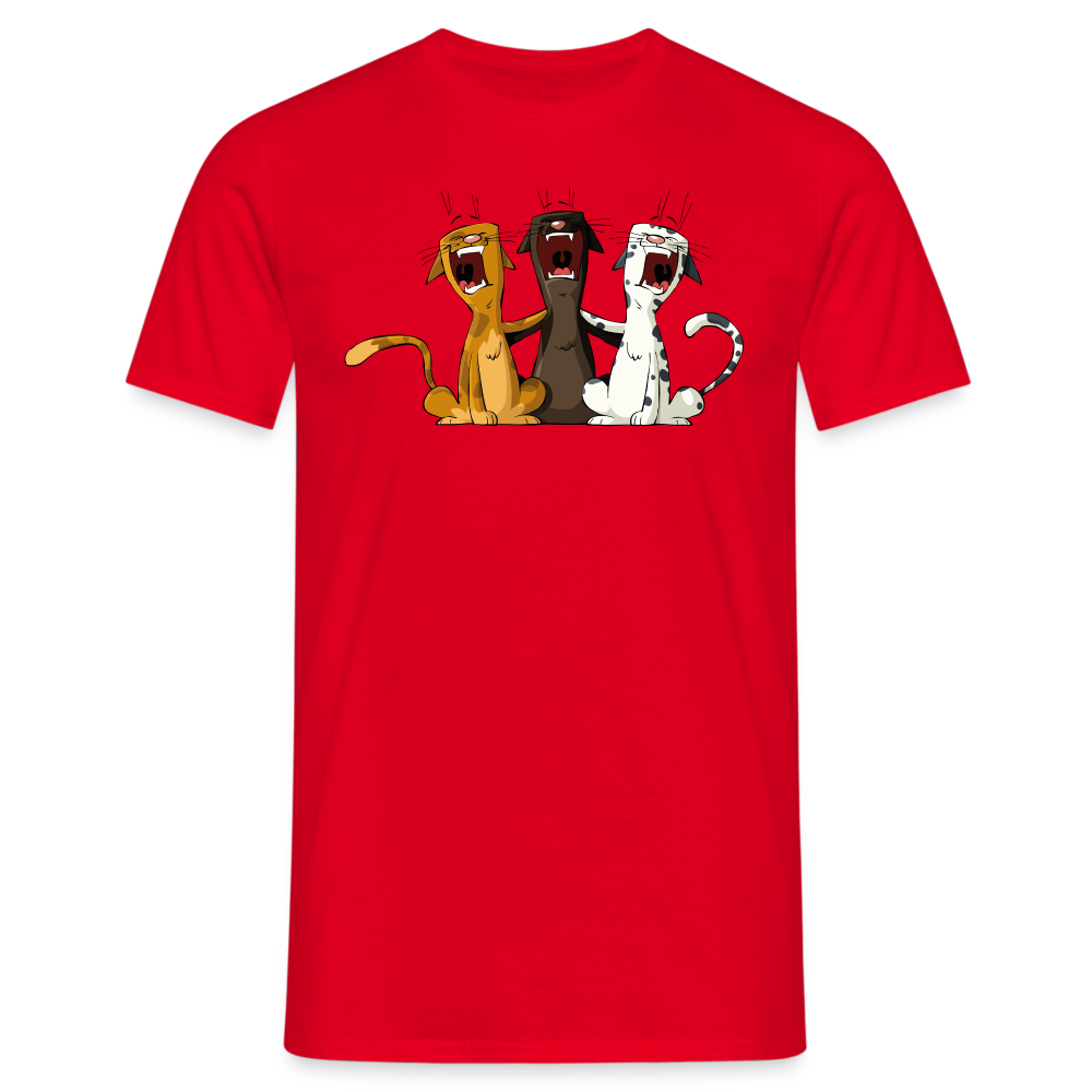 SSW1384 Tshirt Singen katzen - Rot