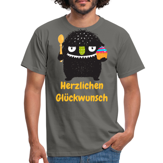 SSW1381 Tshirt Monster Herzlichen Glückwunsch - Graphit
