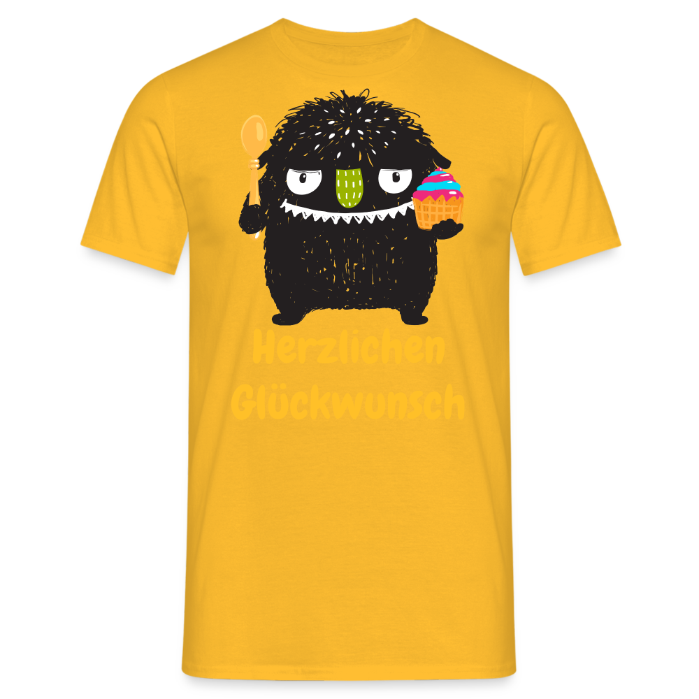 SSW1381 Tshirt Monster Herzlichen Glückwunsch - Gelb