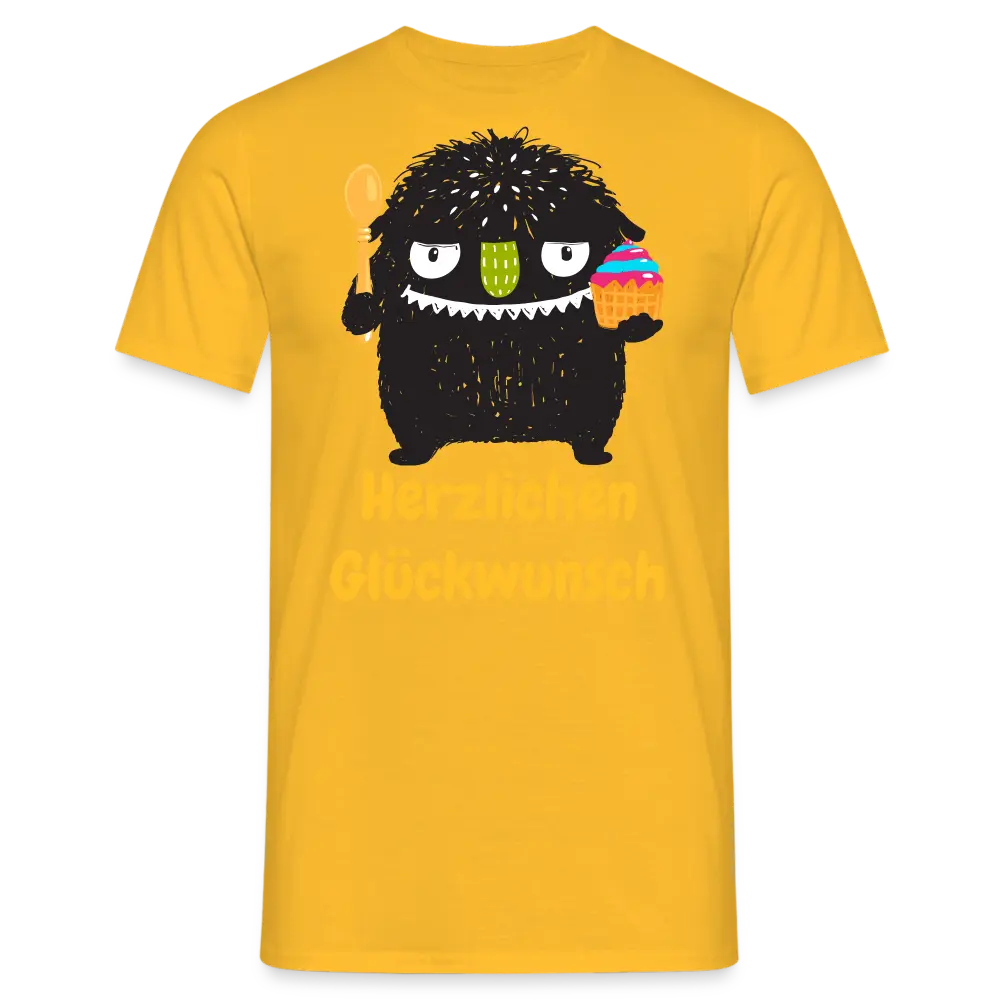 SSW1381 Tshirt Monster Herzlichen Glückwunsch - Gelb