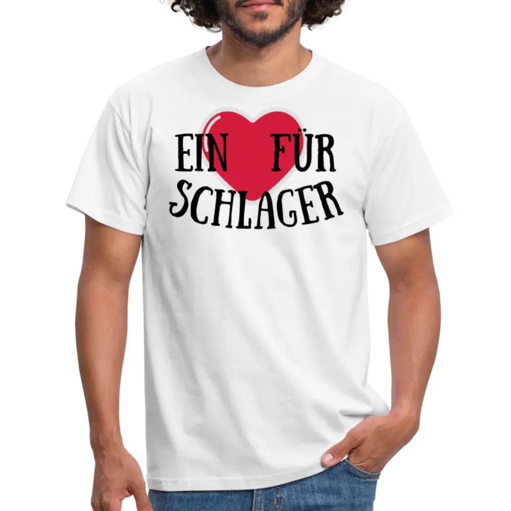 SSW1388 Tshirt Ein Herz für Schlager - weiß
