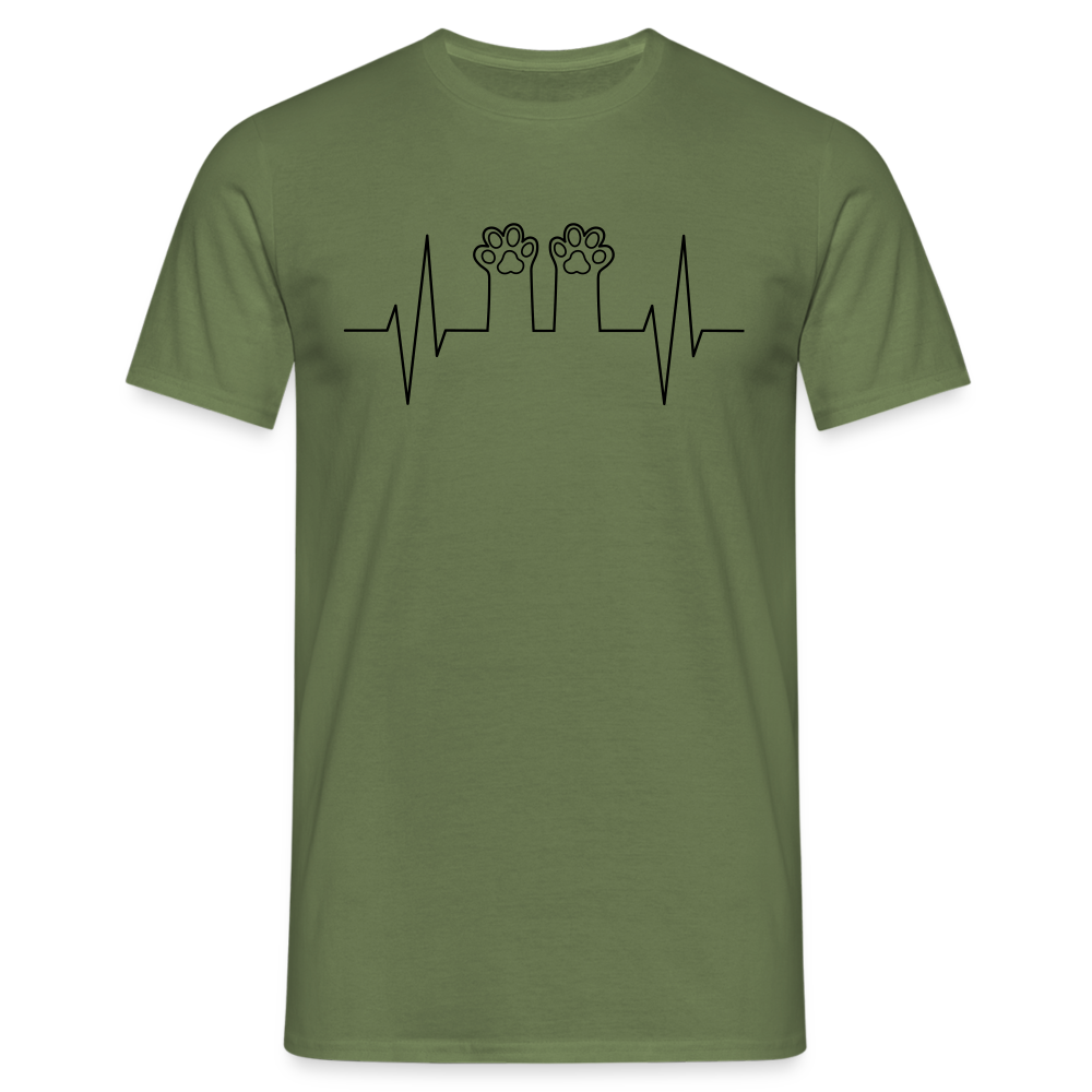 SSW1396 Tshirt Mein Herz schlägt für meine Katzen - Militärgrün