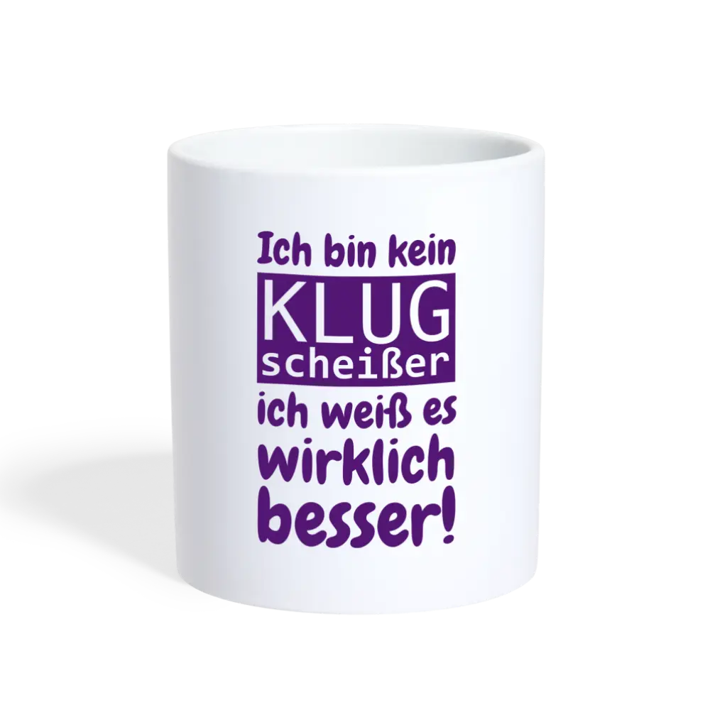 SSW1420 Kaffeetasse weiß Klugscheißer - weiß