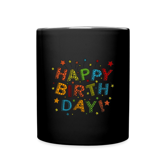 SSW1449 Kaffeetasse Happy birthday - Schwarz