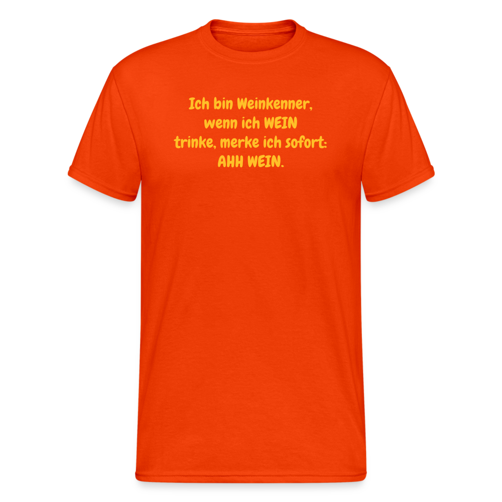 SSW366 Tshirt Ich bin Weinkenner, wenn ich WEIN trinke, merke ich sofort: AHH WEIN. - kräftig Orange