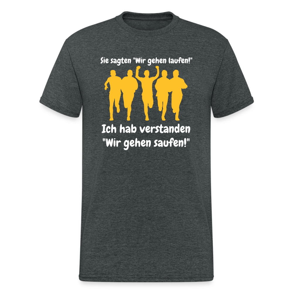 SSW1455 Tshirt Sie sagten "Wir gehen laufen!" - Dunkelgrau meliert
