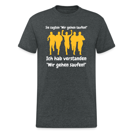 SSW1455 Tshirt Sie sagten "Wir gehen laufen!" - Dunkelgrau meliert