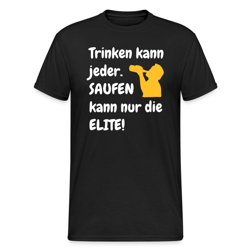SSW1469 Tshirt Trinken kann jeder. SAUFEN kann nur die ELITE! - Schwarz