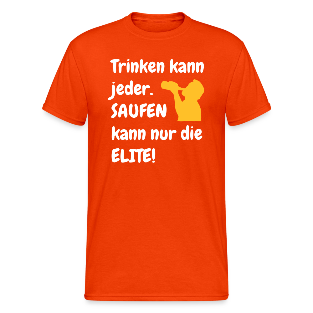 SSW1469 Tshirt Trinken kann jeder. SAUFEN kann nur die ELITE! - kräftig Orange