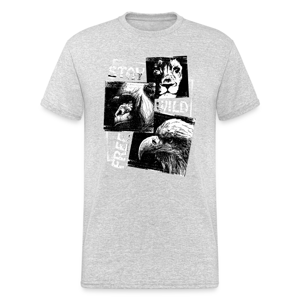 SSW1470 Tshirt Bleib wild und frei - Grau meliert