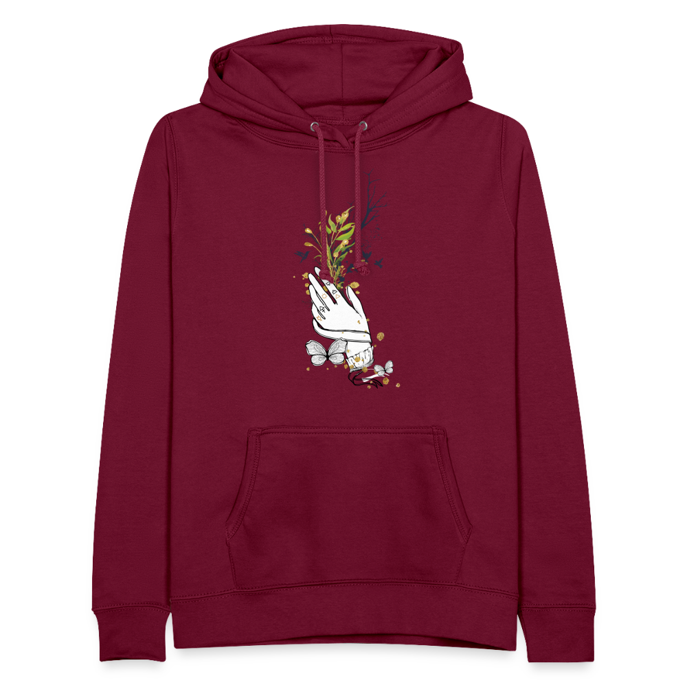 SSW1481 Hoodie Hand Blumen - Bordeaux