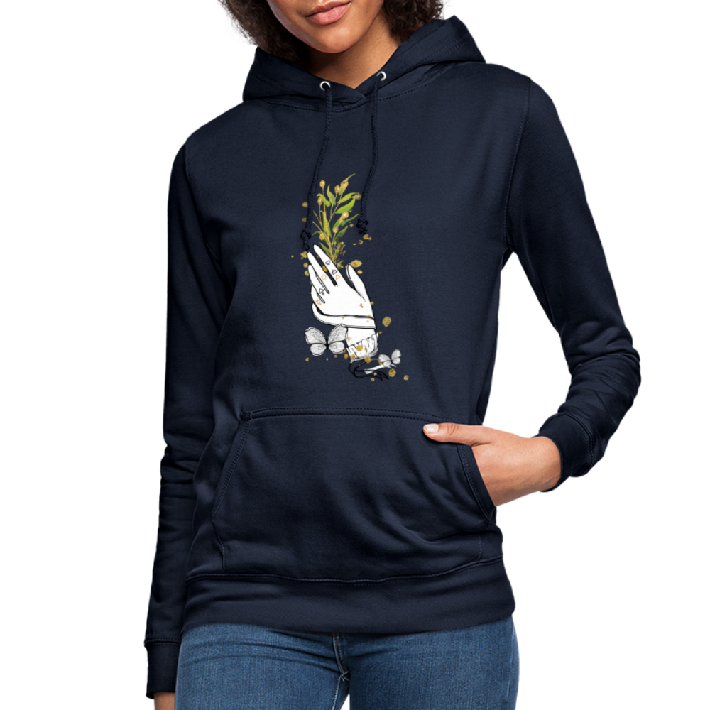 SSW1481 Hoodie Hand Blumen - Navy