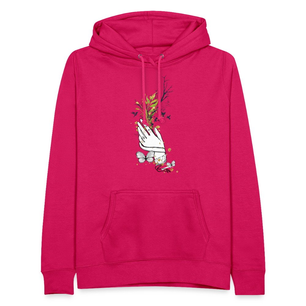 SSW1481 Hoodie Hand Blumen - dunkles Pink