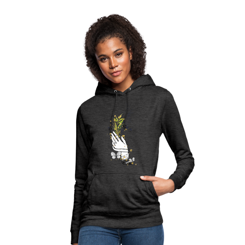 SSW1481 Hoodie Hand Blumen - Anthrazit