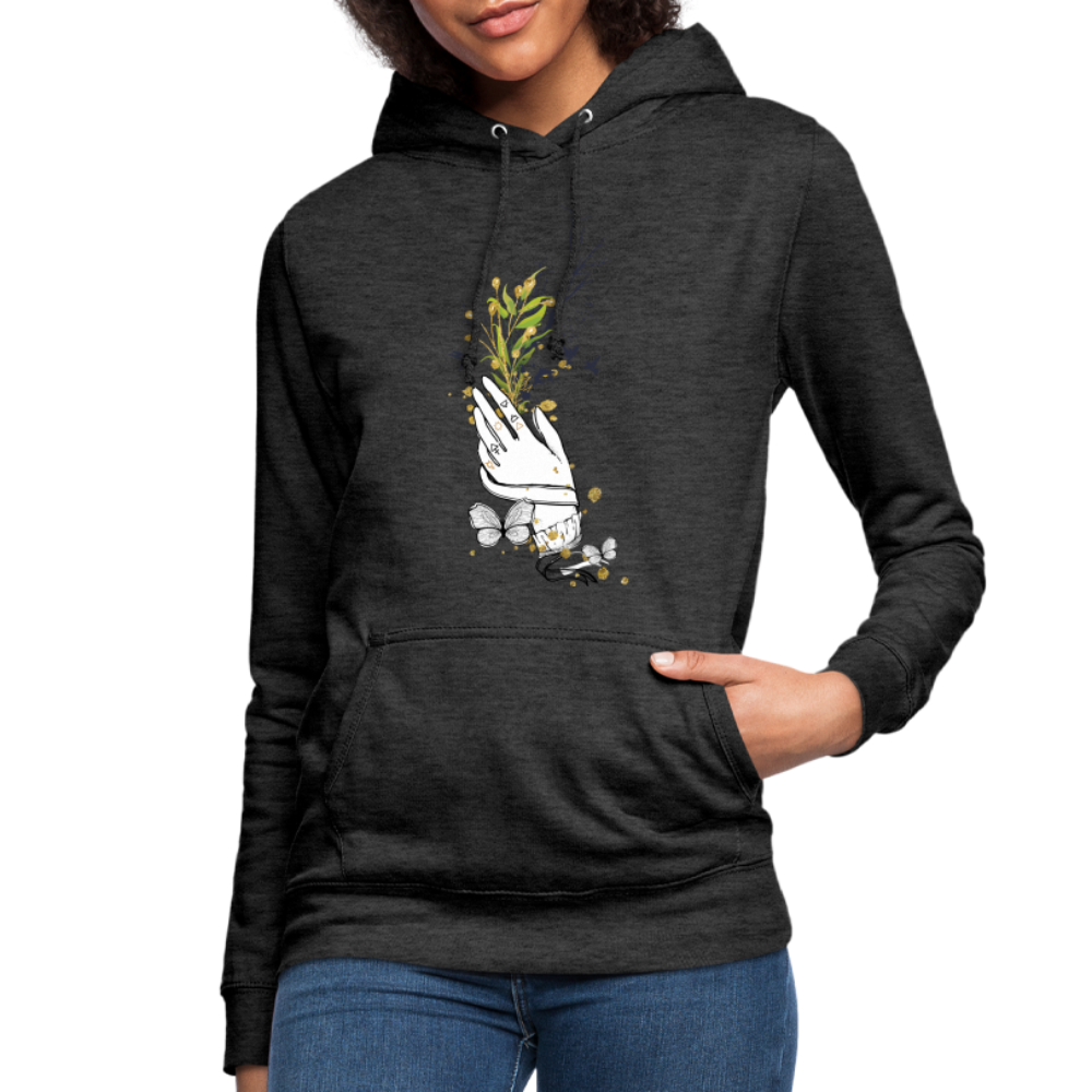 SSW1481 Hoodie Hand Blumen - Anthrazit