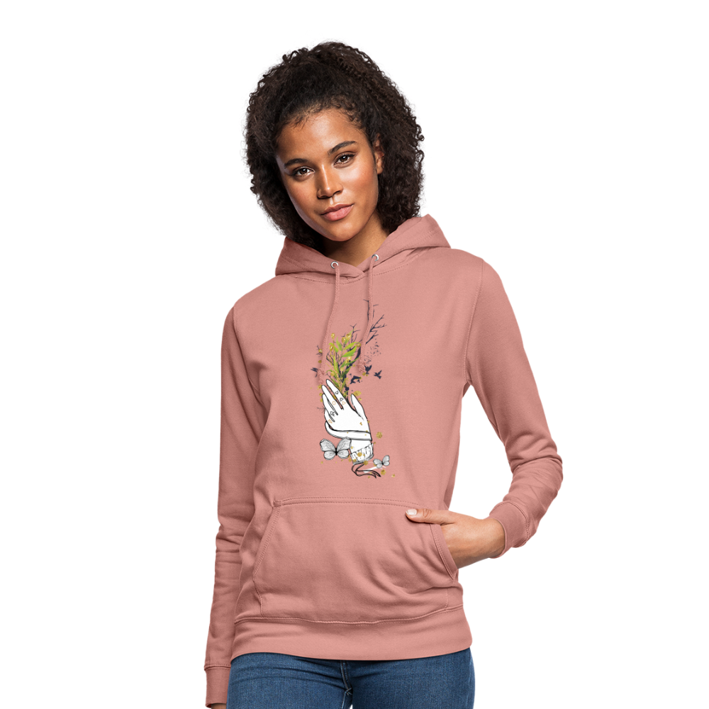 SSW1481 Hoodie Hand Blumen - Altrosa