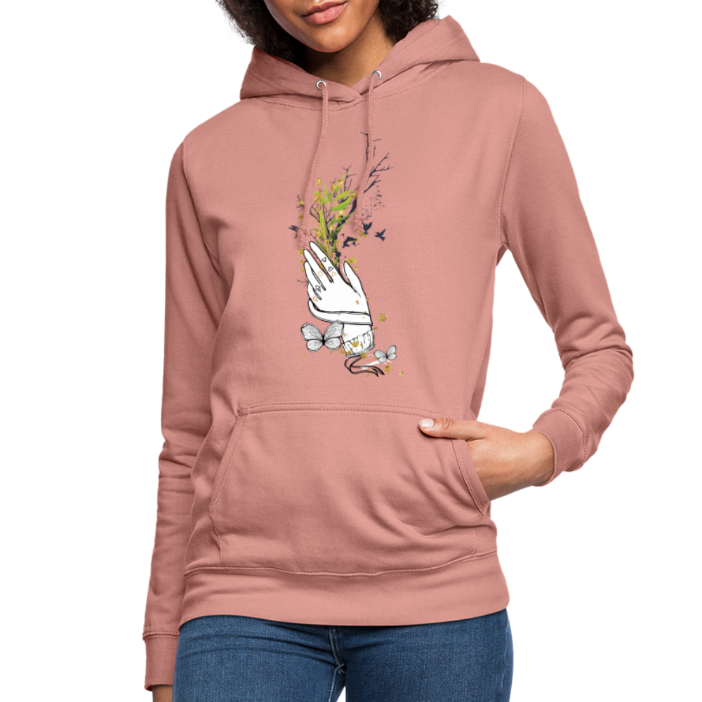 SSW1481 Hoodie Hand Blumen - Altrosa