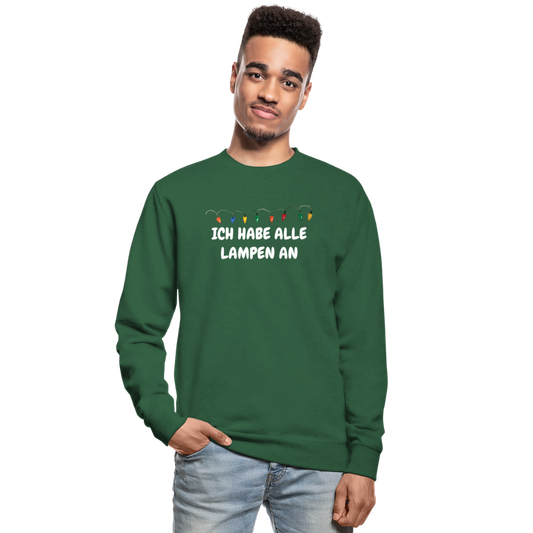 SSW1485 Unisex Pullover ICH HABE ALLE LAMPEN AN - Grün