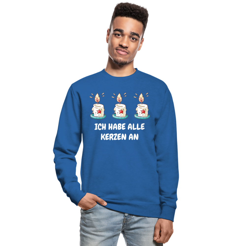 SSW1486 Unisex Pullover ICH HABE ALLE KERZEN AN - Royalblau