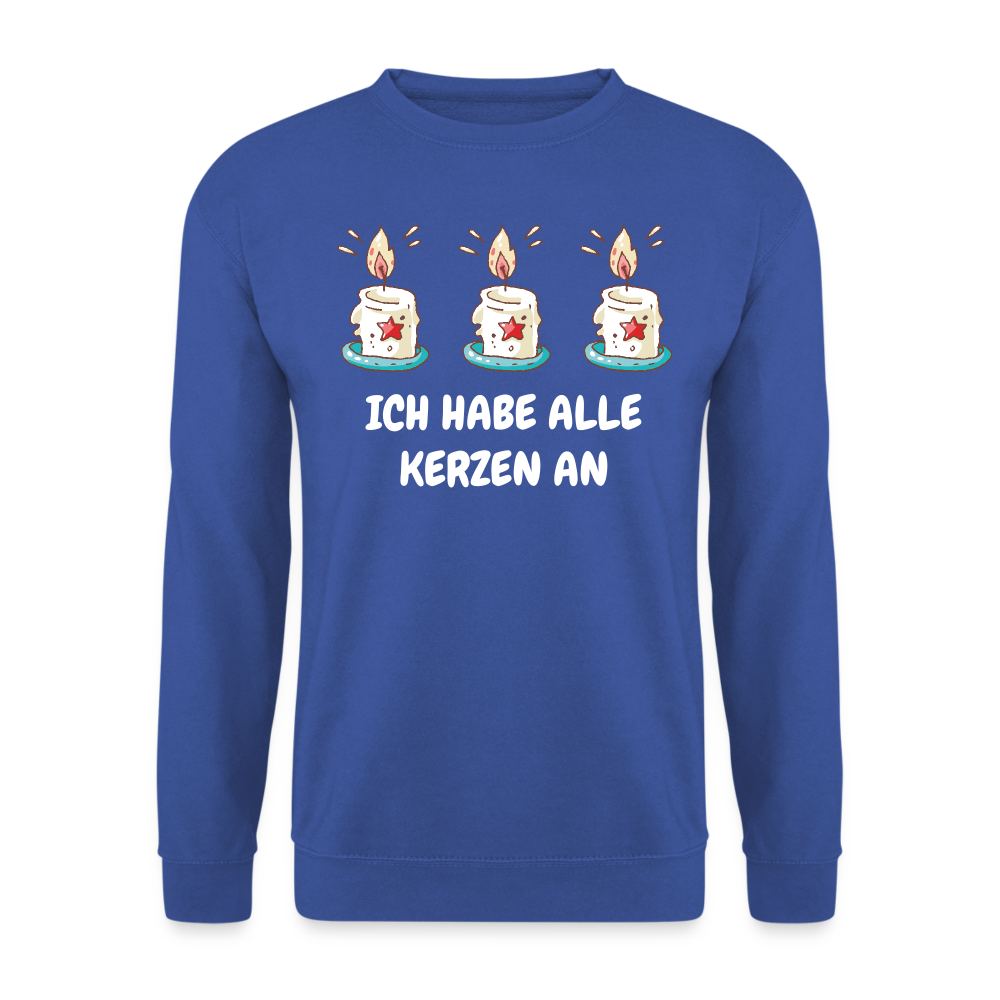 SSW1486 Unisex Pullover ICH HABE ALLE KERZEN AN - Royalblau