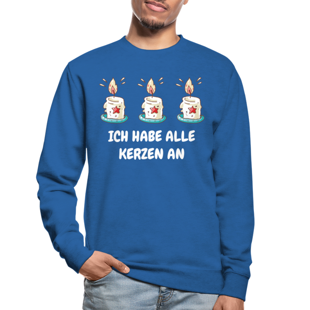 SSW1486 Unisex Pullover ICH HABE ALLE KERZEN AN - Royalblau