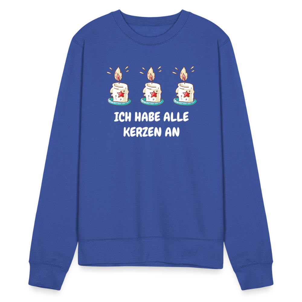 SSW1486 Unisex Pullover ICH HABE ALLE KERZEN AN - Royalblau