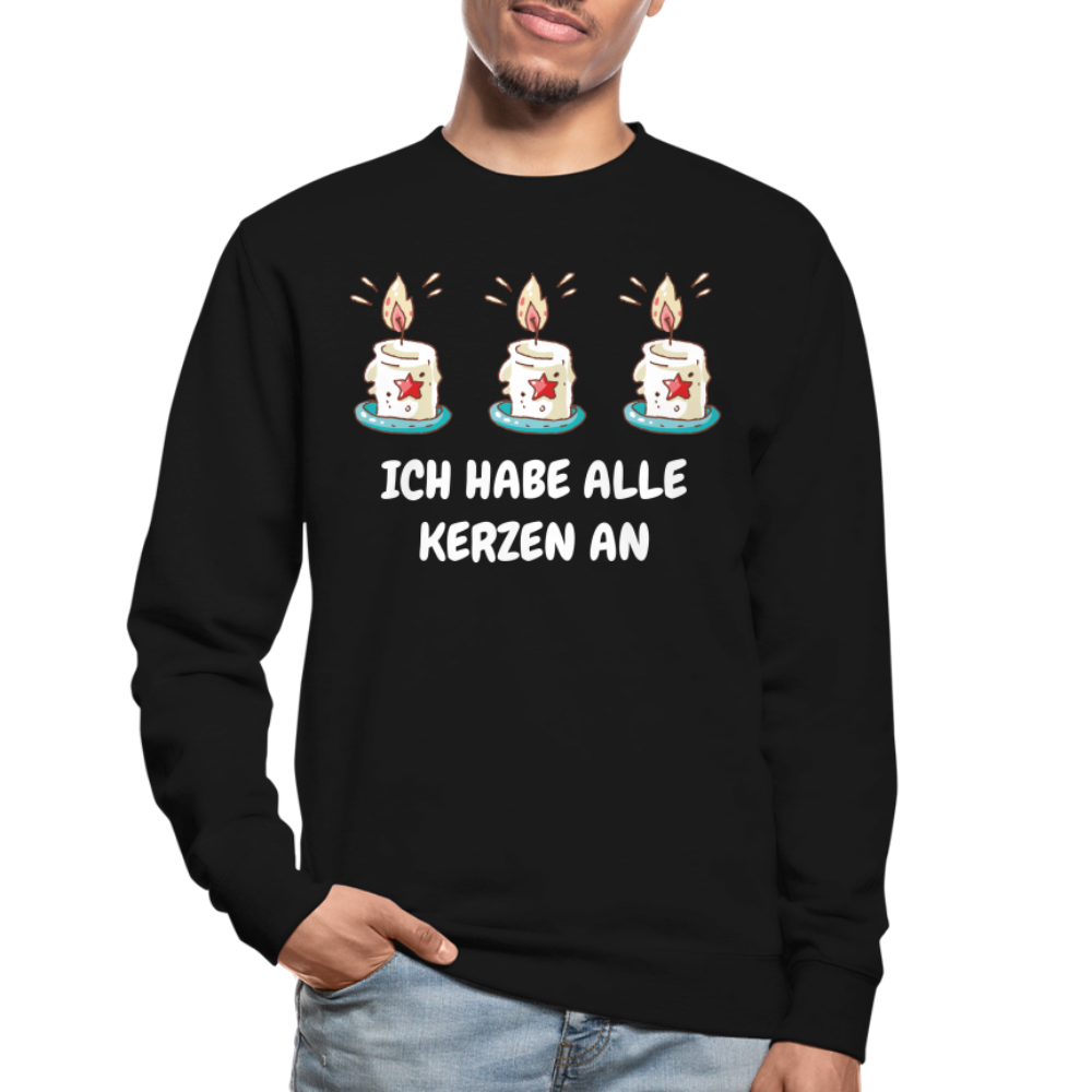 SSW1486 Unisex Pullover ICH HABE ALLE KERZEN AN - Schwarz