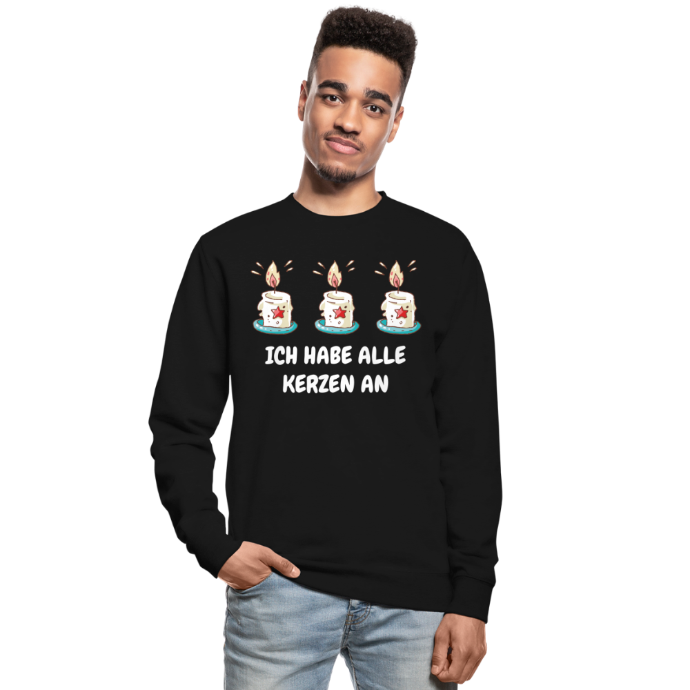 SSW1486 Unisex Pullover ICH HABE ALLE KERZEN AN - Schwarz