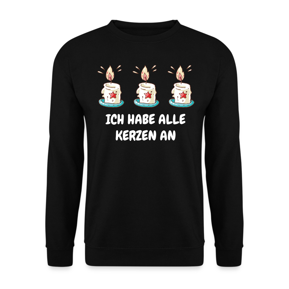 SSW1486 Unisex Pullover ICH HABE ALLE KERZEN AN - Schwarz