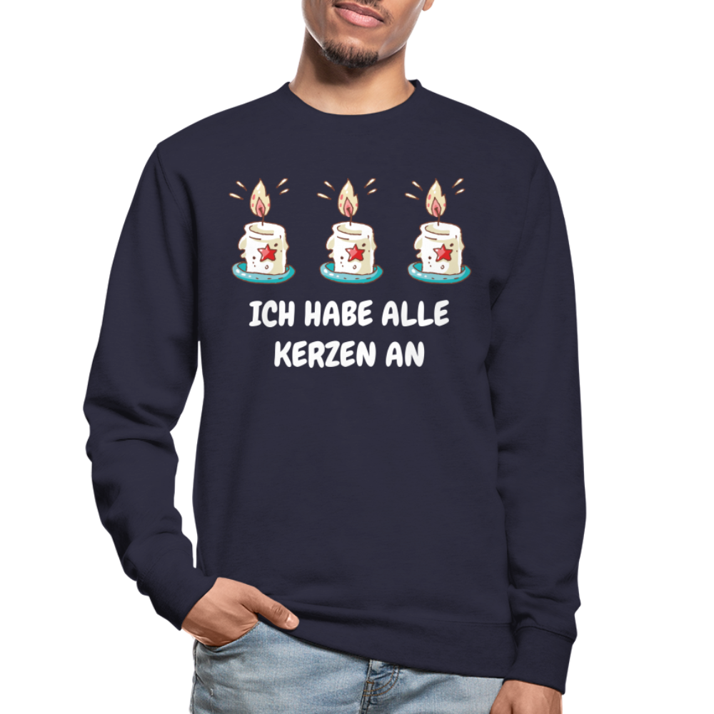 SSW1486 Unisex Pullover ICH HABE ALLE KERZEN AN - Navy