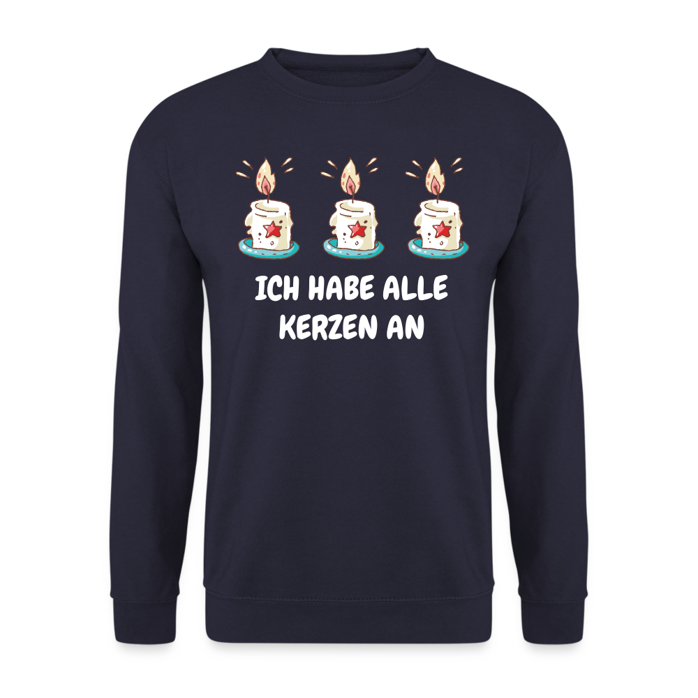 SSW1486 Unisex Pullover ICH HABE ALLE KERZEN AN - Navy
