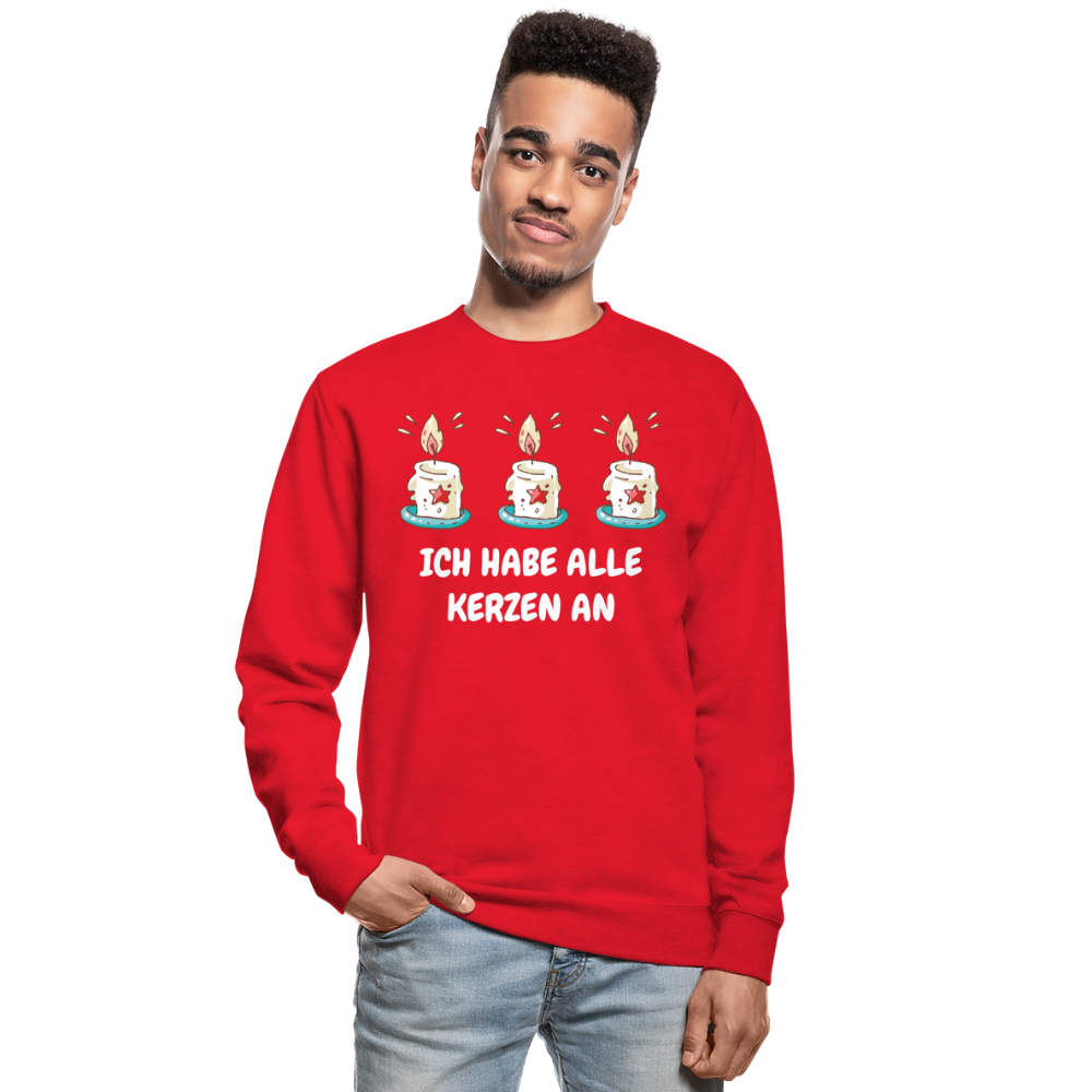 SSW1486 Unisex Pullover ICH HABE ALLE KERZEN AN - Rot